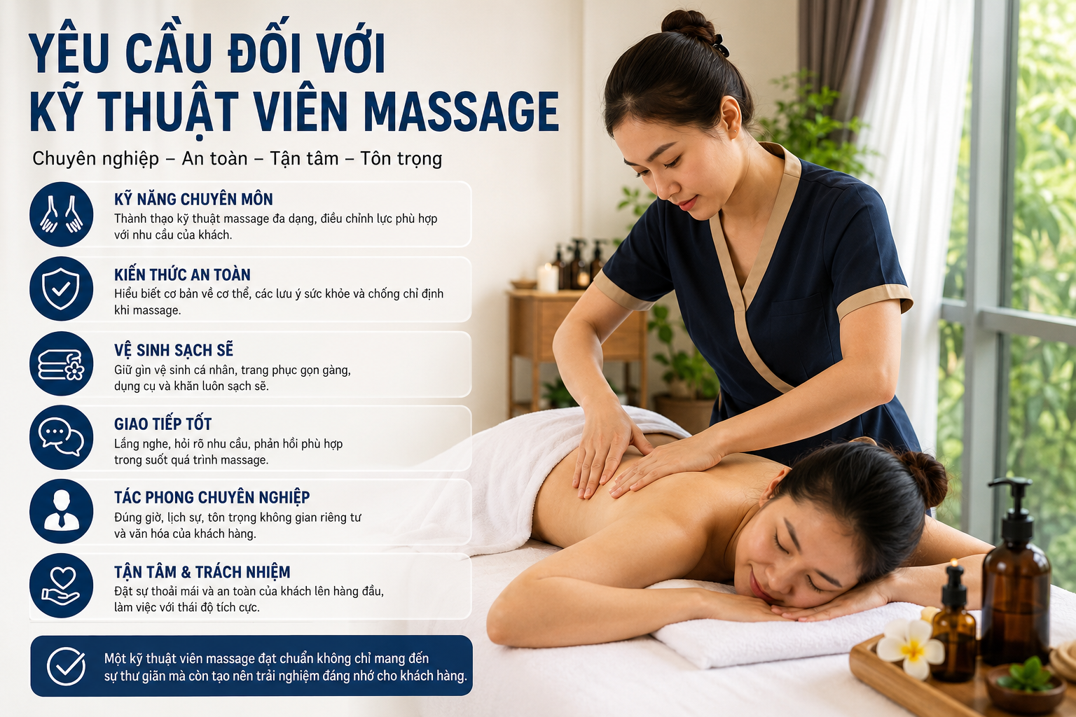 yêu cầu đối với kỹ thuật viên massage